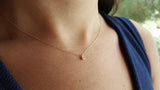 Bezel Diamond Tiny Solitaire Necklace – Natural Dainty Handmade Diamond Necklace