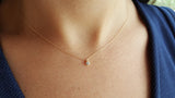 Bezel Diamond Tiny Solitaire Necklace – Natural Dainty Handmade Diamond Necklace