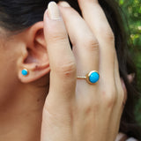 Round Sleeping Beauty Bezel Turquoise Ring