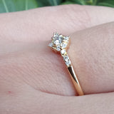 Vintage Diamond Engagement Ring - Handmade Victorian Style - April Birthstone