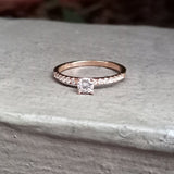 Heart Prong Dainty Solitaire Wedding Engagement Ring - 0.15 Ct