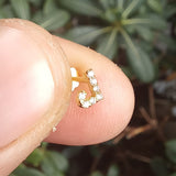 Personalized Diamond Initial Earrings - Dainty 18K Gold Studs