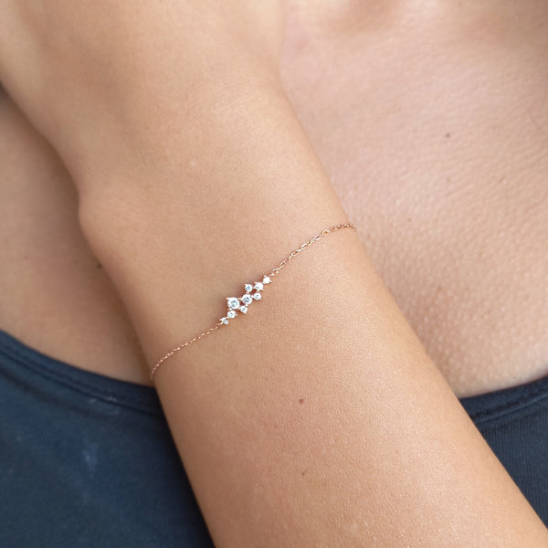 Celestial Genuine Diamond Cluster Bracelet