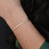 Vintage Diamond Pave Gold Bangle with Lucky Charm