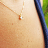 Bezel Diamond Tiny Solitaire Necklace – Natural Dainty Handmade Diamond Necklace