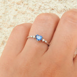 Promise ring for her - Natural Heart Sapphire Engagement Ring