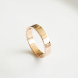4 mm Flat Solid 18k Gold Ring – Simple Wedding Bands His & Hers Set