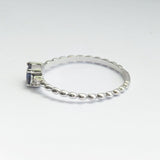 Dainty Genuine East-West Blue Sapphire Engagement Ring