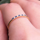 Dainty 1/3 Eternity Stack Sapphire & Diamond Wedding Band