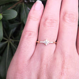 Vintage Diamond Engagement Ring - Handmade Victorian Style - April Birthstone