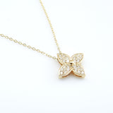 Nature Inspired Diamond Flower Necklace - Natural Diamond Leaves Pendant