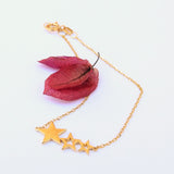 Graduated 3 Stars Bracelet - Dainty Solid 18K Gold Bracelet