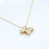 Nature Inspired Diamond Flower Necklace - Natural Diamond Leaves Pendant
