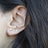 Dainty Genuine Diamond Bezel Stud Earrings