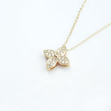 Nature Inspired Diamond Flower Necklace - Natural Diamond Leaves Pendant
