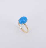Genuine Oval Sleeping Beauty Turquoise Engagement Ring