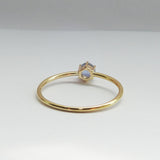 Vintage Dainty Aquamarine Engagement Ring