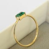 Simple Genuine Colombian Emerald Baguette Ring