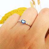 Promise ring for her - Natural Heart Sapphire Engagement Ring
