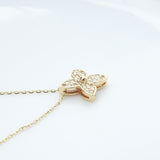 Nature Inspired Diamond Flower Necklace - Natural Diamond Leaves Pendant