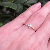 Vintage Diamond Engagement Ring - Handmade Victorian Style - April Birthstone