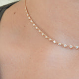 Graduated Bezel Diamond Necklace - Dainty Diamond Chocker