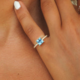 Princess Cut Topaz Bridal Engagement Ring