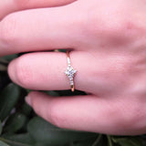 Vintage Diamond Engagement Ring - Handmade Victorian Style - April Birthstone