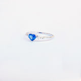 Promise ring for her - Natural Heart Sapphire Engagement Ring