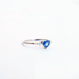 Promise ring for her - Natural Heart Sapphire Engagement Ring