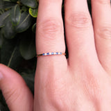 Dainty 1/3 Eternity Stack Sapphire & Diamond Wedding Band
