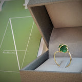 Natural Raw Colombian Emerald Solitaire Engagement Ring - Unique Raw Gemstone Statement Ring