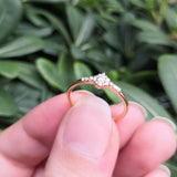 Vintage Diamond Engagement Ring - Handmade Victorian Style - April Birthstone