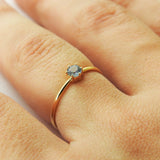 Vintage Dainty Aquamarine Engagement Ring
