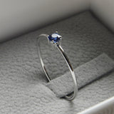 Minimalist Dainty Blue Sapphire Engagement Ring