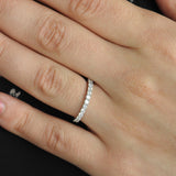 Diamond Wedding Band - Stackable French Pave Eternity Ring - Minimalist Bridal Ring