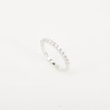 2 mm Shared Prong Half Eternity Ring – Dainty Diamond Wedding Band