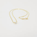 Dainty Floating Natural Diamond Solitaire Necklace – Minimalist Simple Tiny Diamond Pendant