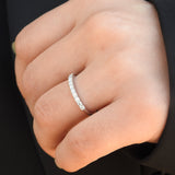 Diamond Wedding Band - Stackable French Pave Eternity Ring - Minimalist Bridal Ring