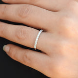 Diamond Wedding Band - Stackable French Pave Eternity Ring - Minimalist Bridal Ring