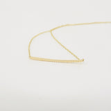Long Natural Diamond Bar Necklace - Stackable Solid 18k Gold Necklace