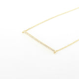 Long Natural Diamond Bar Necklace - Stackable Solid 18k Gold Necklace