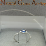 Dainty Genuine East-West Blue Sapphire Engagement Ring