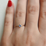Vintage Dainty Aquamarine Engagement Ring