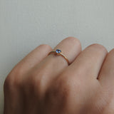Vintage Dainty Aquamarine Engagement Ring