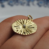 Sunshine Gold Pendant • Diamond necklace • Trendy Gold Necklace • You are my Sunshine Necklace • Vintage Necklace