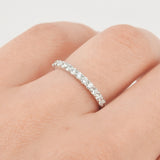2 mm Shared Prong Half Eternity Ring – Dainty Diamond Wedding Band