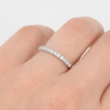 2 mm Shared Prong Half Eternity Ring – Dainty Diamond Wedding Band
