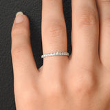 2 mm Half Eternity Pave Diamond Band – Stacking Wedding Band
