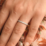 2 mm Half Eternity Pave Diamond Band – Stacking Wedding Band